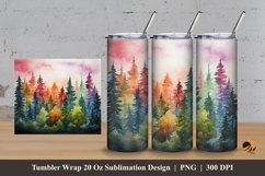 Colorful Pine Tree Tumbler Wrap Sublimation Design 3 Product Image 1