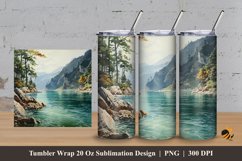 Blue River Tumbler Wrap Sublimation Design 3 Product Image 1