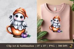 Adorable Ghost DTF Sublimation Clipart Design 3 Product Image 1