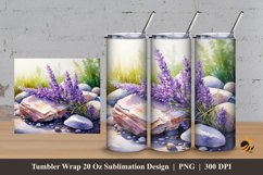 Stone and Lavender Tumbler Wrap Sublimation Design 3 Product Image 1