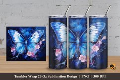 Butterfly Splash Tumbler Wrap Sublimation Design 3 Product Image 1