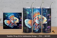 Betta Colorful Tumbler Wrap Sublimation Design 3 Product Image 1