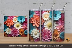 Creative Flowers Tumbler Wrap Sublimation Design 3 Product Image 1