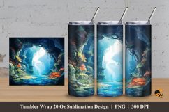 Beautiful Ocean Tumbler Wrap Sublimation Design 3 Product Image 1