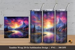 Night Rainbow Tumbler Wrap Sublimation Design 3 Product Image 1
