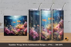 Nature Aquarium Tumbler Wrap Sublimation Design 3 Product Image 1
