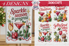 Christmas Cocktail Towels Clipart Sublimation 4 PNG Product Image 1