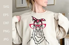 Chicken With Glasses And Bandana SVG, Farm Animal SVG Product Image 3