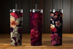 Maroon Floral Digital Papers Bundle Product Image 3