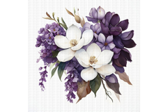 11 Purple Flowers Bouquet Clipart, Violet Floral Product Image 4
