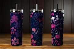 Pink Floral Digital Papers - 04 Variations Product Image 3