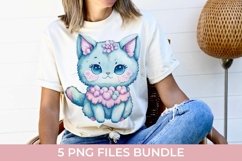 Cute Fluffy Watercolor Kitty PNG Product Image 3