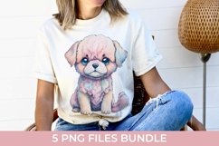 Cute Fluffy Watercolor Puppy PNG Product Image 3