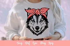 Cute Husky Dog With Bandana Animal Pet SVG File, Shirt SVG Product Image 3