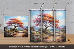Neon Tree Tumbler Wrap Sublimation Design 3 Product Image 1
