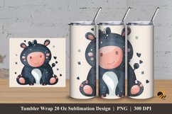 Cute Tapir Tumbler Wrap Sublimation Design 3 Product Image 1