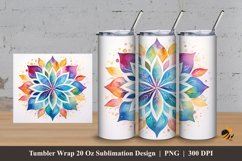 Magic Flowers Tumbler Wrap Sublimation Design 3 Product Image 1