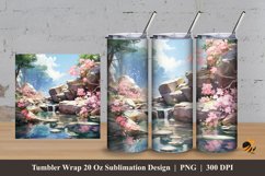 Natural Small River Tumbler Wrap Sublimation Design 3 Product Image 1