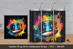 Colorful Drum Tumbler Wrap Sublimation Design 3 Product Image 1