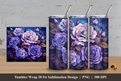 Glamorous Rose Tumbler Wrap Sublimation Design 3 Product Image 1