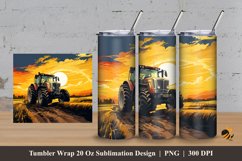 Tractor At Field Tumbler Wrap Sublimation Design 3 Product Image 1
