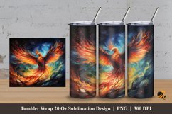 Wild Phoenix Tumbler Wrap Sublimation Design 3 Product Image 1