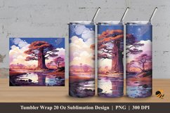 Natural Elegance Tumbler Wrap Sublimation Design 3 Product Image 1
