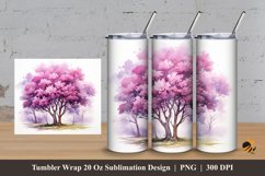 Bougainvillea Abstract Tumbler Wrap Sublimation Design 3 Product Image 1
