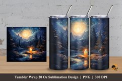 Night Light Tumbler Wrap Sublimation Design 3 Product Image 1