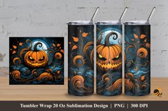Spooky Pumpkin Tumbler Wrap Sublimation Design 3 Product Image 1