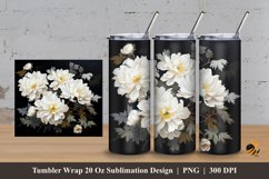 Realistic Blossom Flower Tumbler Wrap Sublimation Design 3 Product Image 1