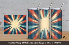 Retro strip Tumbler Wrap Sublimation Design 3 Product Image 1