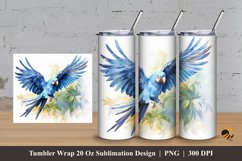 Macaws Flutter Tumbler Wrap Sublimation Design 3 Product Image 1