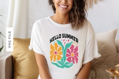 Hello Summer Tropical Summer Sublimation T-shirt Design Product Image 1