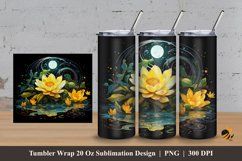 Fantasy Lotus Tumbler Wrap Sublimation Design 3 Product Image 1