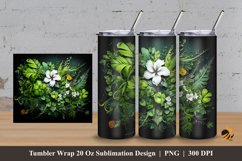 Graffiti Floral Tumbler Wrap Sublimation Design 3 Product Image 1