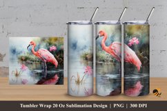 Flamingo Bird Tumbler Wrap Sublimation Design 3 Product Image 1