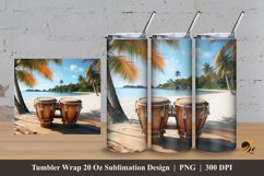 Bongo Drum At Beach Tumbler Wrap Sublimation Design 3 Product Image 1
