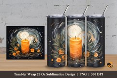 Painting Candle Tumbler Wrap Sublimation Design 3 Product Image 1