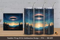UFO at Sky Tumbler Wrap Sublimation Design 3 Product Image 1
