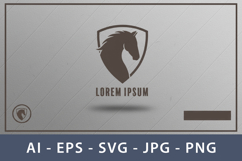 Stylized Horse Head Shield Logo on Background Product Image 3