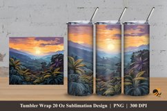 Afternoon garden Tumbler Wrap Sublimation Design 3 Product Image 1
