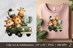Animals Touring DTF Sublimation Clipart Design 3 Product Image 1