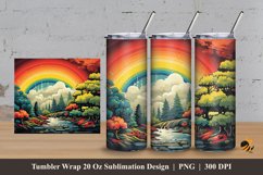 Rainbow Trees Tumbler Wrap Sublimation Design 3 Product Image 1