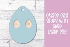 Easter Egg Stud Earrings with Earring Card | Laser File Product Image 1