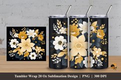Common Flower Tumbler Wrap Sublimation Design 3 Product Image 1