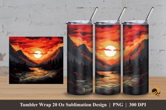 Lava Mountain Tumbler Wrap Sublimation Design 3 Product Image 1