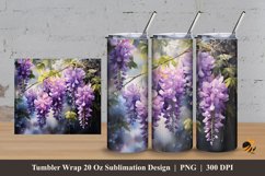 Wisteria Flowers Tumbler Wrap Sublimation Design 3 Product Image 1