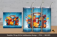 Colorful Case Tumbler Wrap Sublimation Design 3 Product Image 1