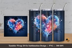 Ink Splash Love Tumbler Wrap Sublimation Design 3 Product Image 1